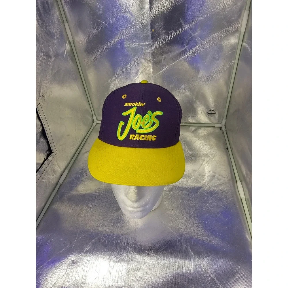 Vintage Smokin Joes Racing Camel Snapback Hat Purple Yellow Made in USA Hat